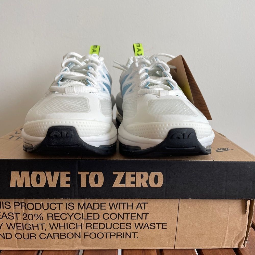 Nike Air Max Genome(GS) WHITE BLUE YELLOW Women 8.5/Big Kid 7Y(CZ4652-101) - Picture 6 of 13